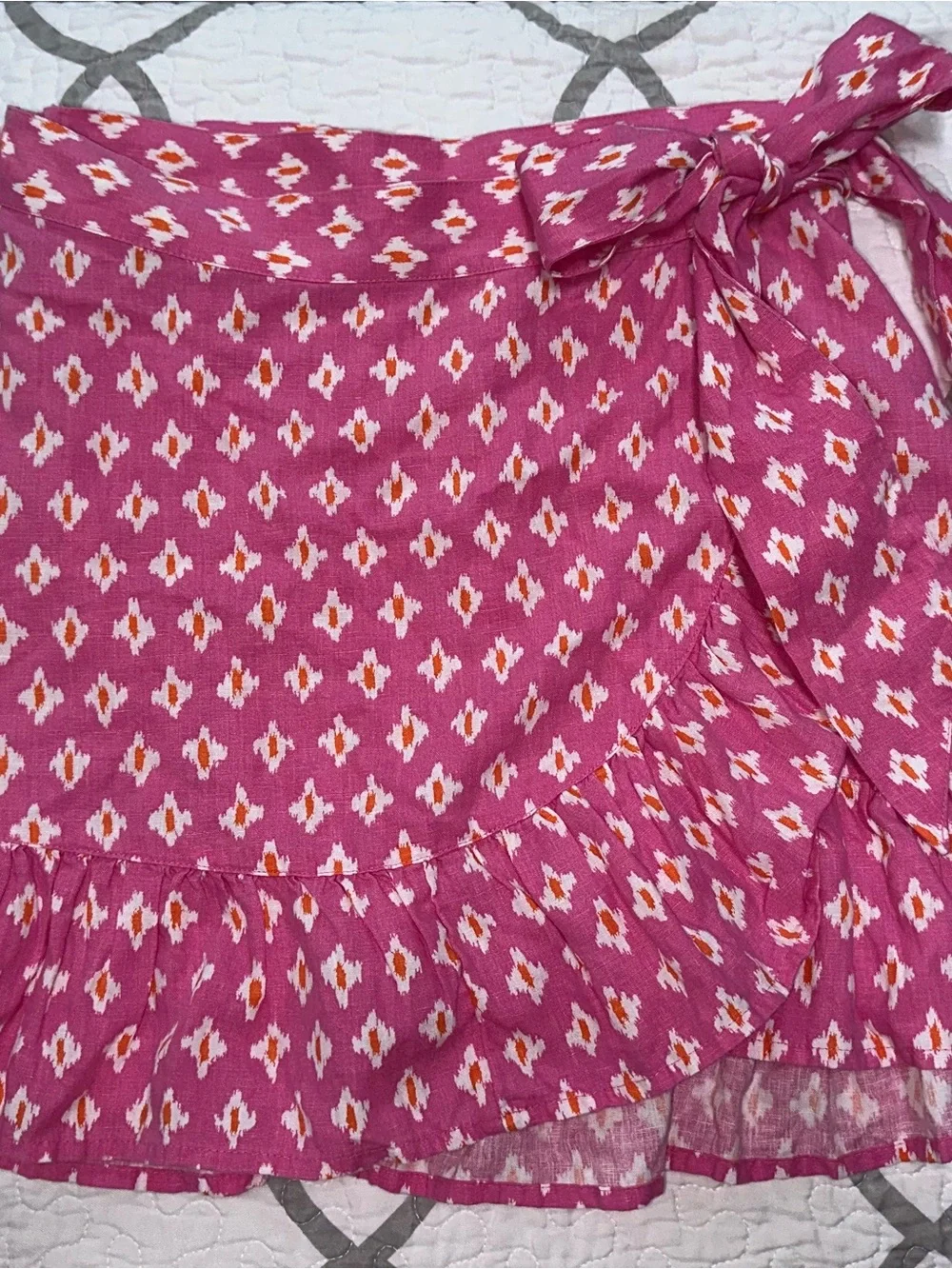 Aerie Pink Pattern Wrap Skirt Women’s Size Small